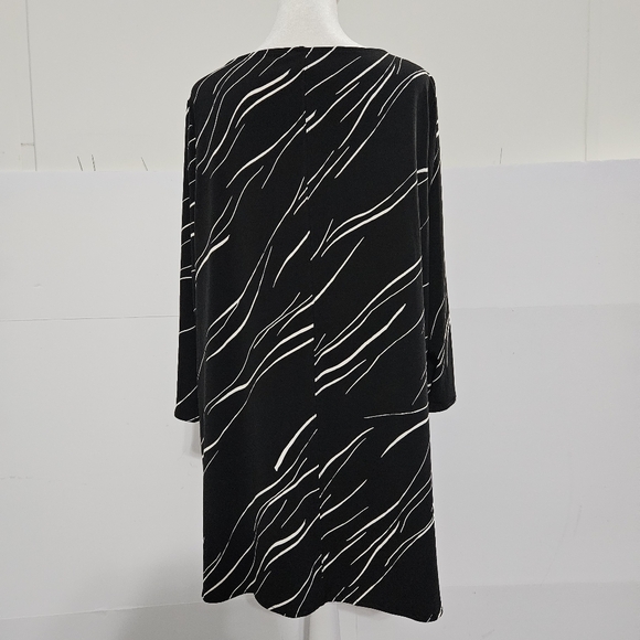 Alfani Size L Black Long-Sleeved Womens Wide Crew Neck Long Dress Shirt  Blouse - Picture 6 of 16